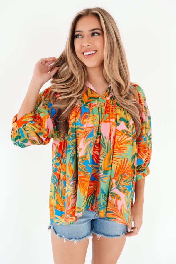 The Paloma Puff Sleeve Tunic - Multi For Sale