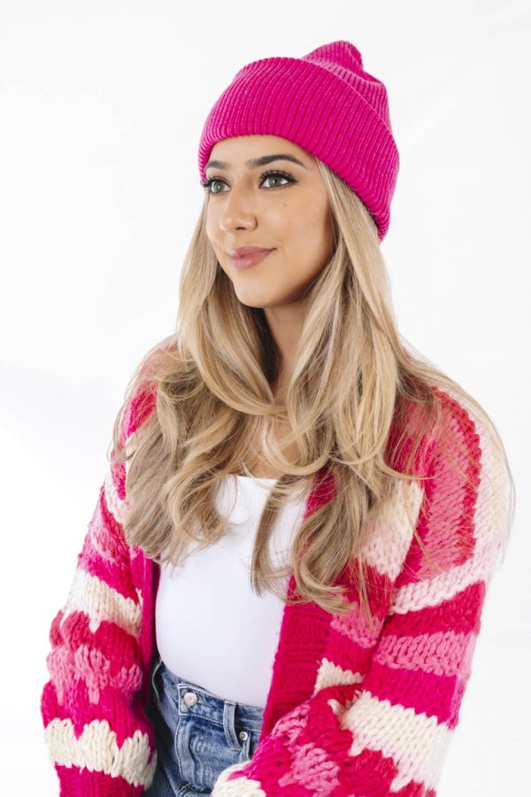 Ski Shack Beanie - Magenta on Sale