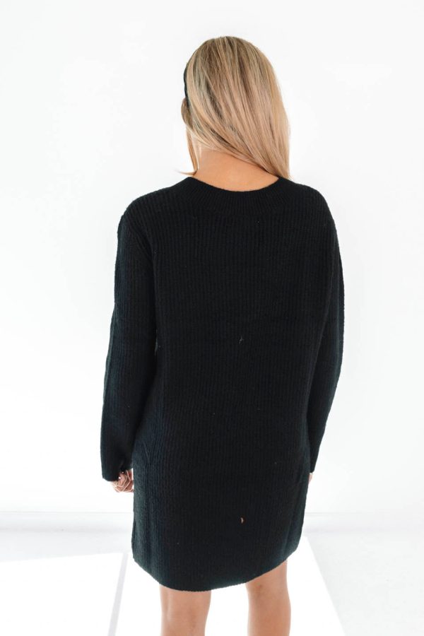 Off To Ontario Sweater Dress - Black Online Sale