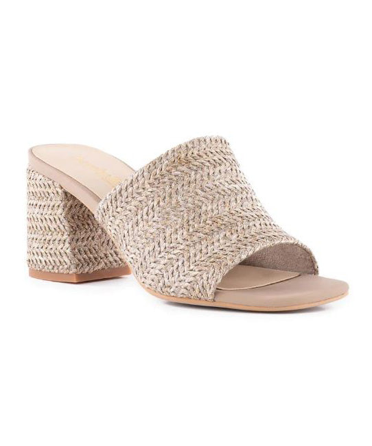 Seychelles Adapt Block Heel Mule - Taupe Raffia - FINAL SALE Discount