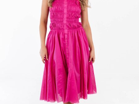 Steal A Kiss Midi Dress - Hot Pink For Cheap