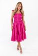 Steal A Kiss Midi Dress - Hot Pink For Cheap