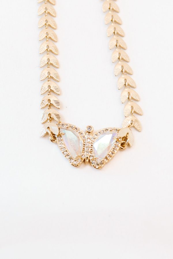 Butterfly Fly Away Necklace - Gold Online Sale