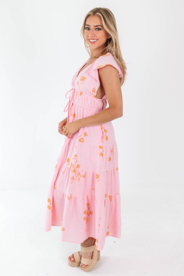 Made This Way Midi Dress - Pink on Sale