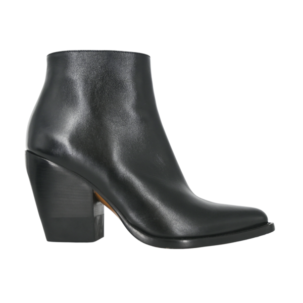 Rylee Black Leather Ankle Booties For Discount