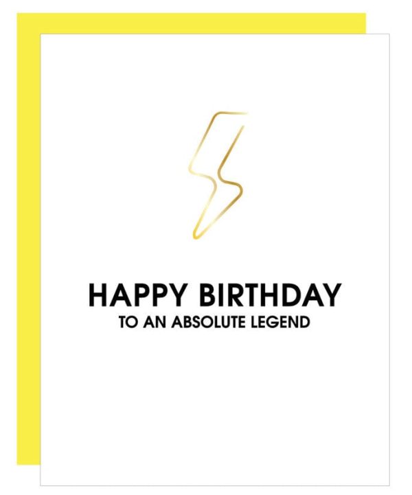 Letterpress Paperclip Card - Happy Birthday To An Absolute Legend For Cheap