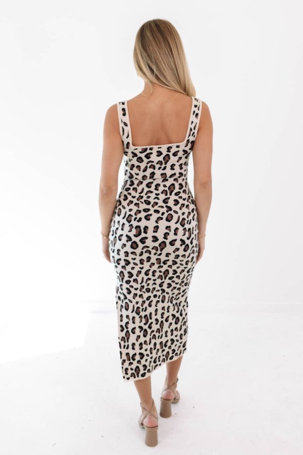 Into The Night Midi Dress - Leopard For Cheap