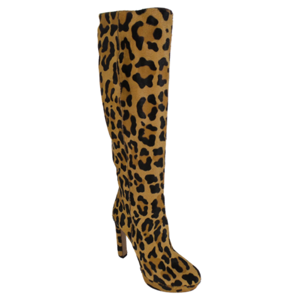 Leopard-Print Pony Hair Boots Cheap