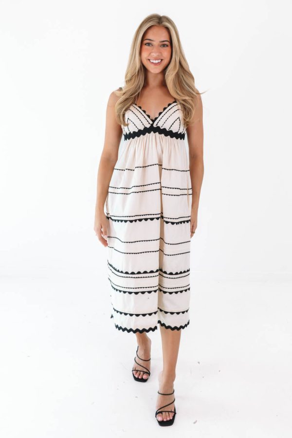 Nice To Know Midi Dress - Natural Sale