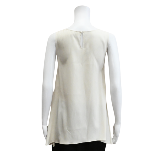 Cream Silk Sleeveless Blouse For Discount