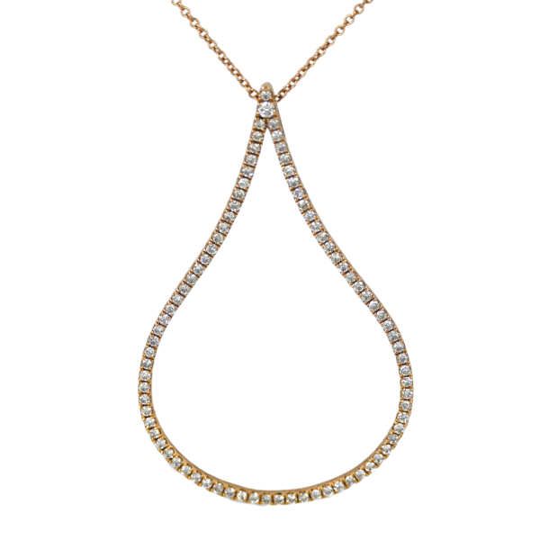 Pave Diamond Teardrop Pendant Necklace Supply