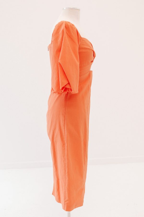 Totally Tangerine Midi Dress - Orange Hot on Sale