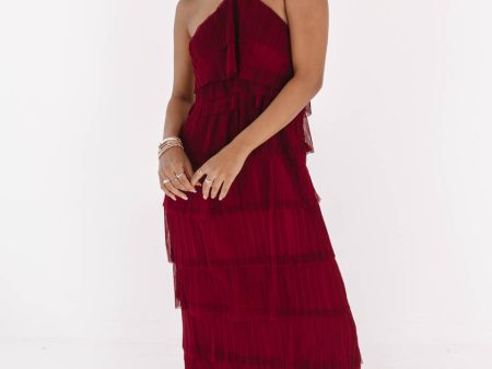 Life Of The Party Midi Dress - Burgundy Online