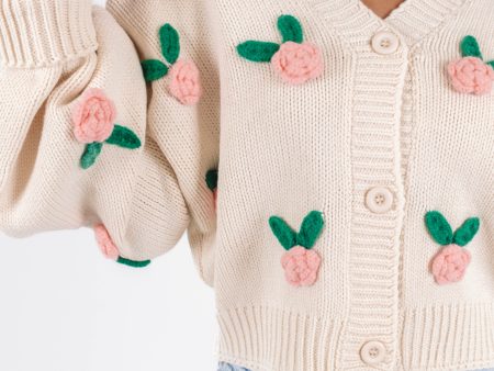 Roses And Romance Cardigan - Cream Discount