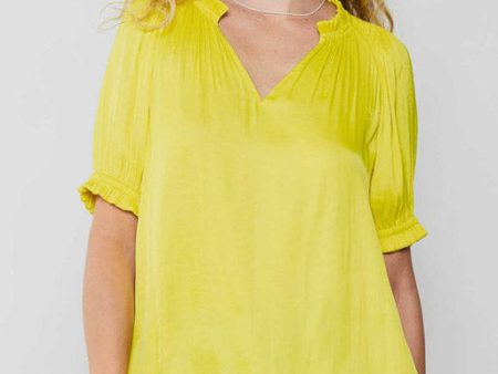 V-Neck Blouse - Pineapple - FINAL SALE Fashion