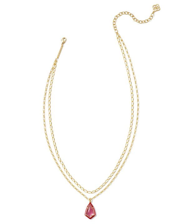 Kendra Scott Camry Enamel Frame Multi Stand Necklace - Gold Azalea Illusion - FINAL SALE For Sale