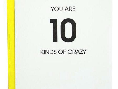 Letterpress Card - 10 Kinds of Crazy Online Sale