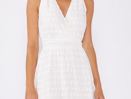 Embroidered Floral Eyelet Mini Dress - White - FINAL SALE Online