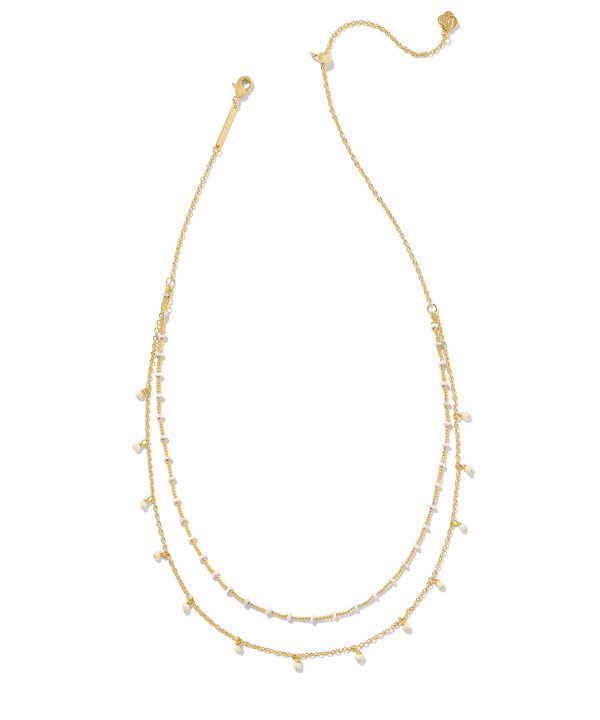 Kendra Scott Eve Multi Strand Necklace - Gold White Mix For Cheap