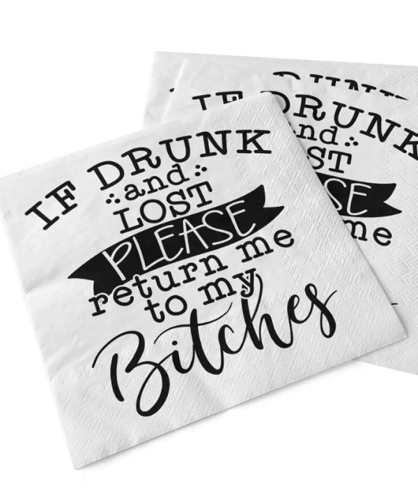 Beverage Napkins - F This S O Clock, Bad For My Liver, If Drunk And Lost OR Sober People Fashion