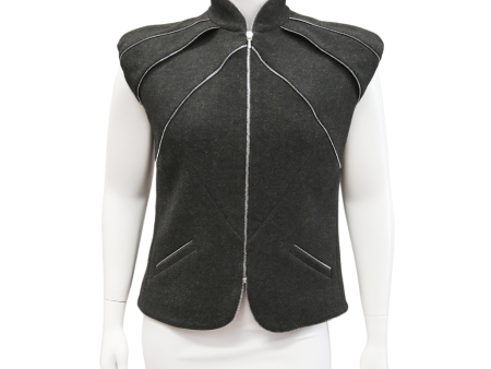 Gray Zip Wool-Blend Vest Online Hot Sale