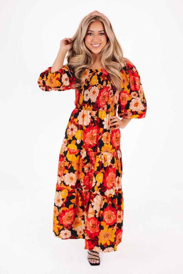 At The Patch Maxi Dress - Orange on Sale