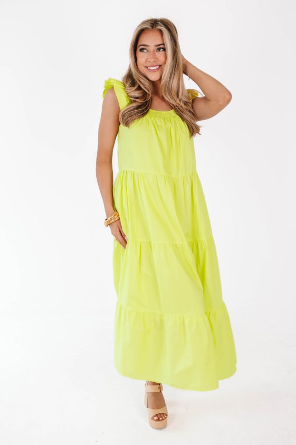 Sweetest Style Midi Dress - Lime Discount