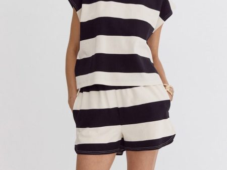 Stripe Shorts - Black- FINAL SALE Online Sale