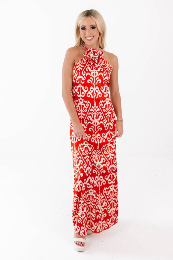 A Dozen Roses Maxi Dress - Red Online Hot Sale