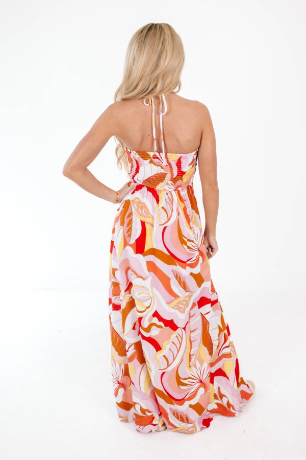 Groovy And Good Maxi Dress - Pink Multi Hot on Sale