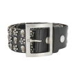 Skull & Floral Studded Leather Belt For Cheap