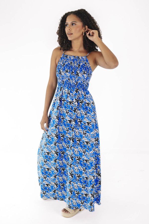 Jazz Bar Midi Dress - Blue Online