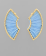 Fan Raffia Earrings - Light Blue - FINAL SALE For Cheap