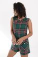 Let It Snow Romper - Green Plaid For Discount