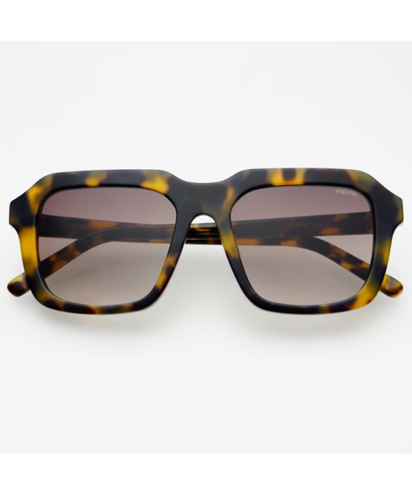 Freyrs Charlie Acetate Rectangular Sunglasses - Yellow Tortoise Hot on Sale