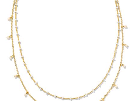 Kendra Scott Eve Multi Strand Necklace - Gold White Mix For Cheap