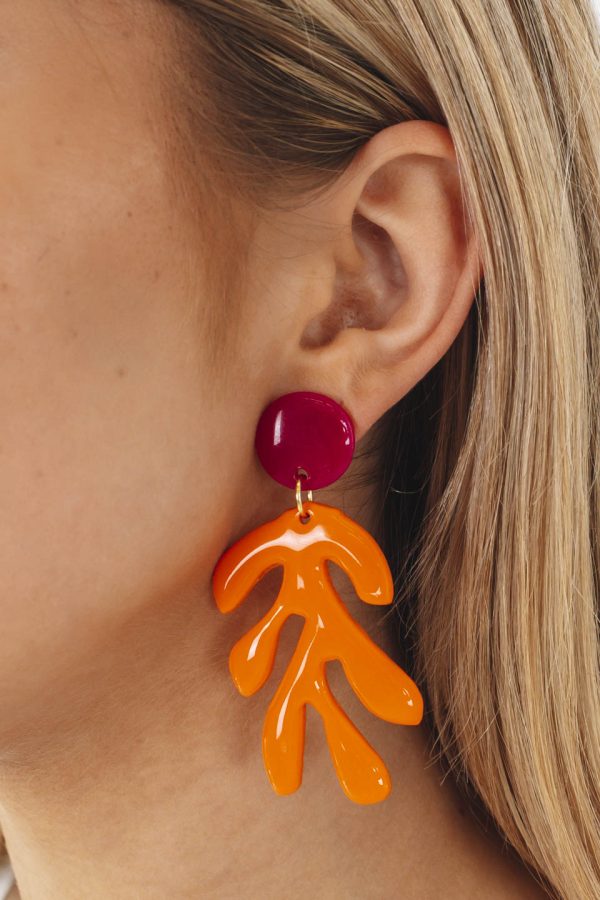 Coral Cove Earrings - Orange Cheap