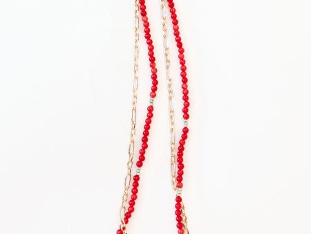 Calm And Crimson Necklace - Red Online now