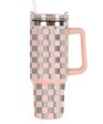 40oz Checkered Quencher Tumbler - White, Blush OR Sky Blue - FINAL SALE For Discount