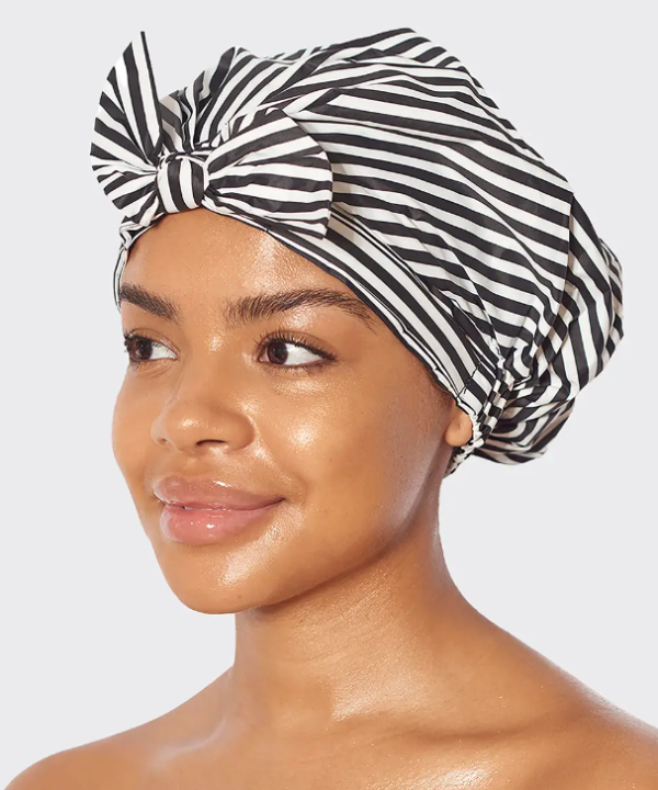 Luxury Shower Cap - Blush Dot, Palm Print OR Stripes Online Hot Sale