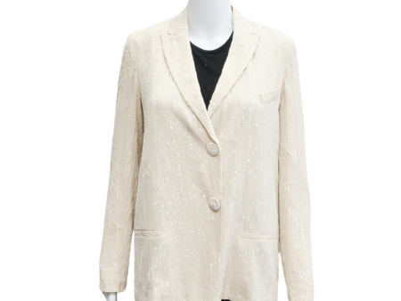 Beige Sequin Blazer For Cheap