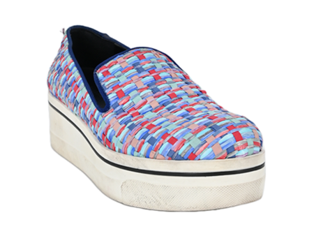 Multi-Color Woven Platform Sneakers Online now