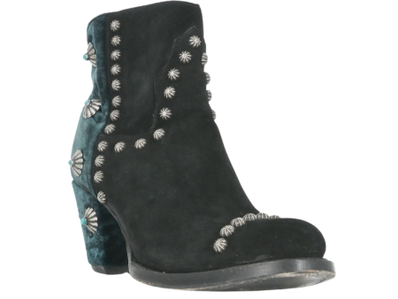 Suede & Velvet Studded Booties Cheap