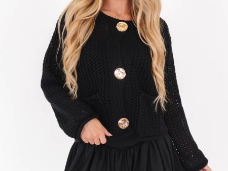 Don t Stop Now Cardigan - Black For Discount