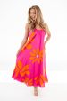 The Maui Braid Strap Midi Dress - Pink Hot on Sale