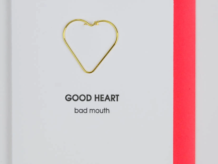 Letterpress Paperclip Card - Good Heart Bad Mouth Supply