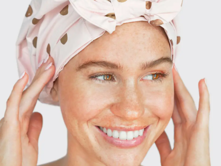 Luxury Shower Cap - Blush Dot, Palm Print OR Stripes Online Hot Sale