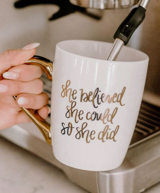 Gold Coffee Mug - She Believed She Could Sale