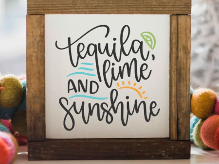 Framed Wood Sign - Tequila, Lime And Sunshine- FINAL SALE Online now