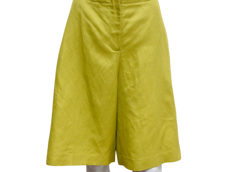 Agave Green Silk Blend Trouser Shorts Sale